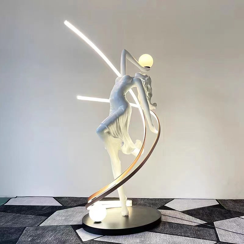 CasaLoom Decor LED sculpture floor lamp product shot - premium resin designer statement light