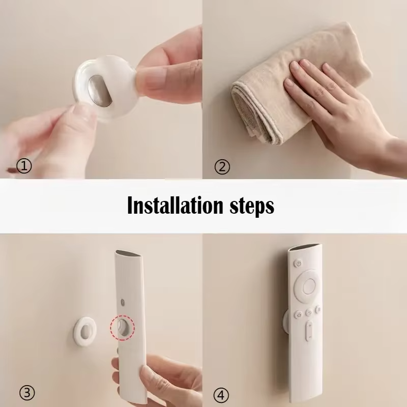 Magnetic Remote Control Holder – No-Drill Wall Mount Organizer (Set of 3, White)
