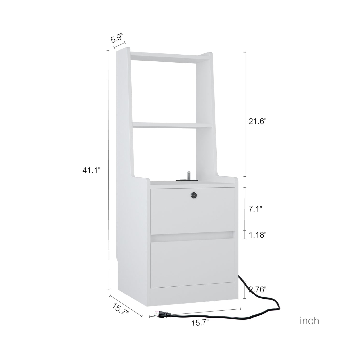 Halcyon Smart Charging Nightstand — Duo Set (2) with Bookshelf
