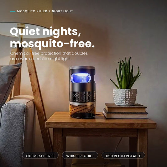 Smart Mosquito Killer Night Light – USB Rechargeable Portable LED Lamp for Bedroom, Patio & Outdoor (Set of 2)