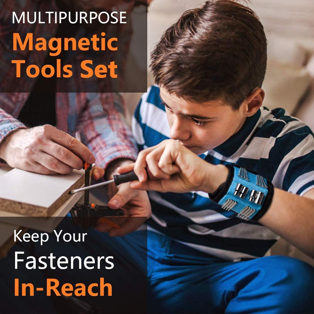 Ultimate Magnetic Wristband Tool Holder - 15 Powerful Magnets for Screws, Nails & Drill Bits - Perfect Stocking Stuffer for DIY Enthusiasts, Men, Women, Dads & Handymen!