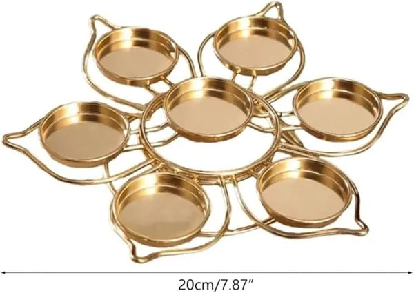 Halo gold pillar candle holder