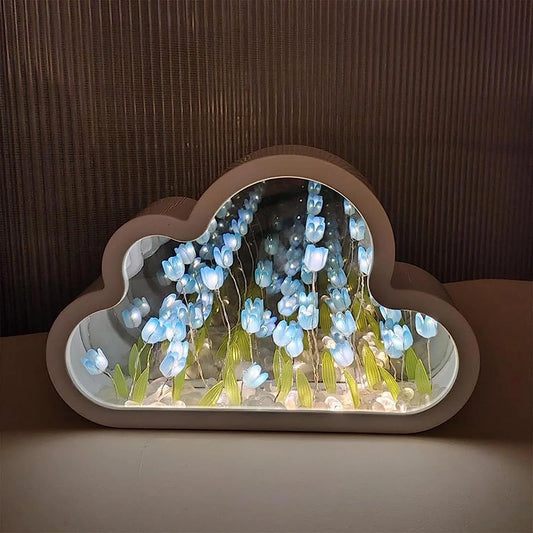 Blue Tulip Cloud LED Night Light - Stylish Desk Lamp & Decorative Bedroom Accent