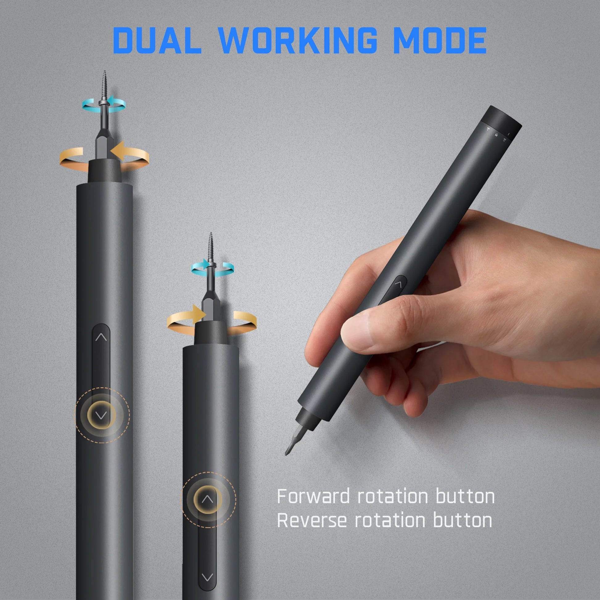 E1 Pro Cordless Electric Screwdriver Kit - 3.7V, 3 N.M Torque, 24 Magnetic Bits, Quick-Charge Battery & Magnetic Holder - Perfect for Electronics Repair (Phones, Laptops, Watches)