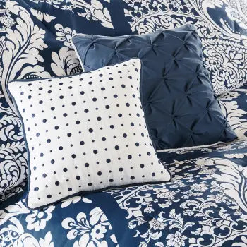 Vienna Indigo 7-Piece Cotton Comforter Set — Bold & Complete
