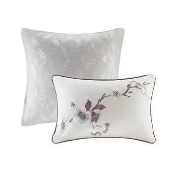 Quiet-Luxury Holly 8-Piece Comforter Set — Purple & Taupe