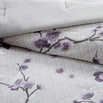 Quiet-Luxury Holly 8-Piece Comforter Set — Purple & Taupe