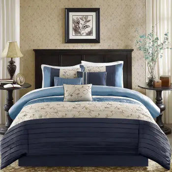 Botanical Embroidered 7-Piece Comforter Set