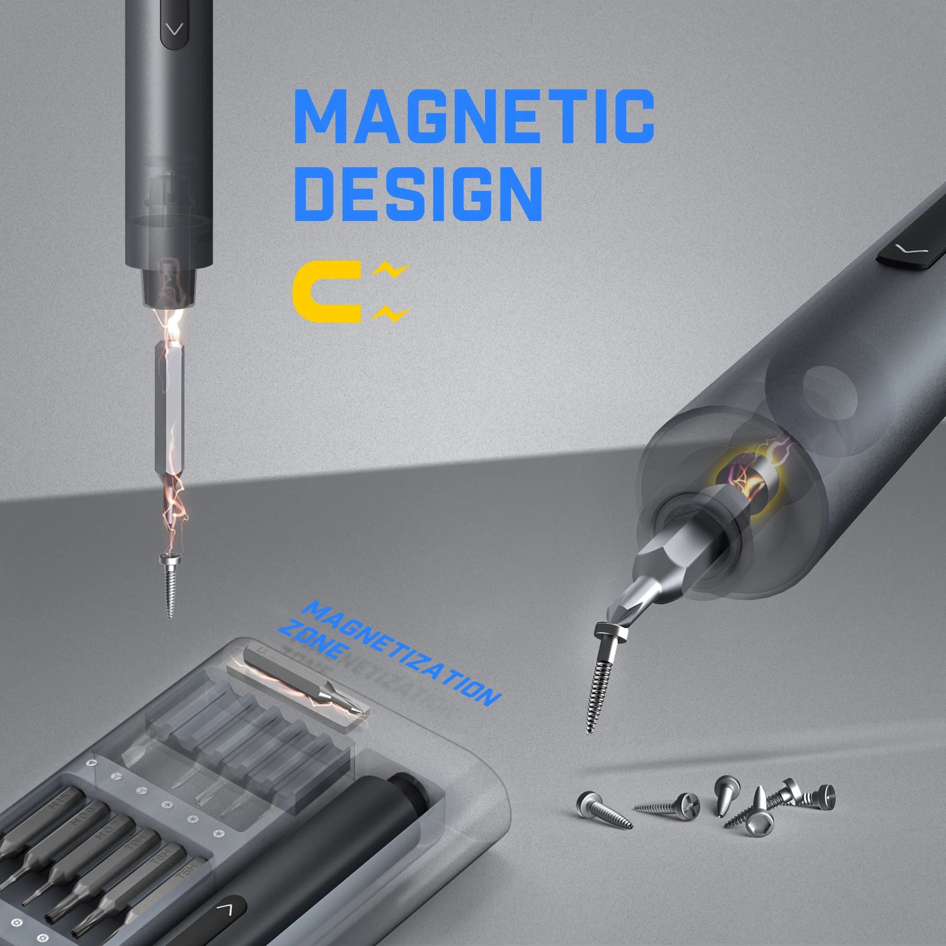 E1 Pro Cordless Electric Screwdriver Kit - 3.7V, 3 N.M Torque, 24 Magnetic Bits, Quick-Charge Battery & Magnetic Holder - Perfect for Electronics Repair (Phones, Laptops, Watches)