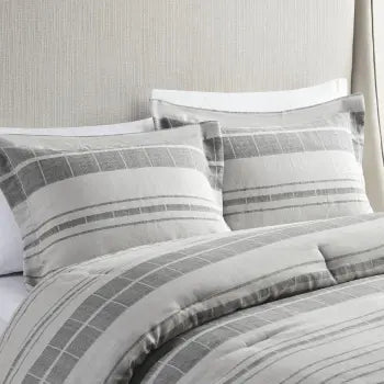 Lounge-Ready 4-Piece Striped Comforter Set with Throw Pillow