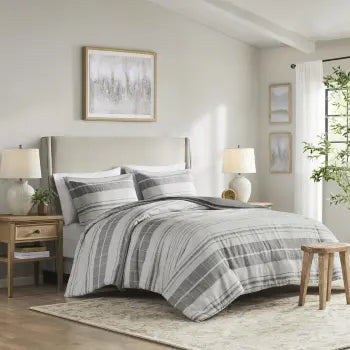 Modern Stripe 3-Piece Duvet Cover Set