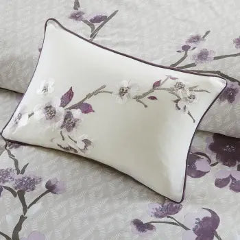 Quiet-Luxury Holly 8-Piece Comforter Set — Purple & Taupe