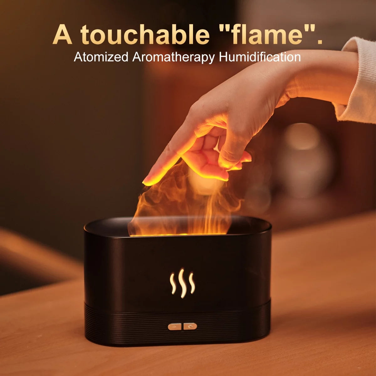 Ultrasonic Cool Mist Humidifier with 7 Color Flame Lights & Essential Oil Diffuser - Perfect for Any Room, White