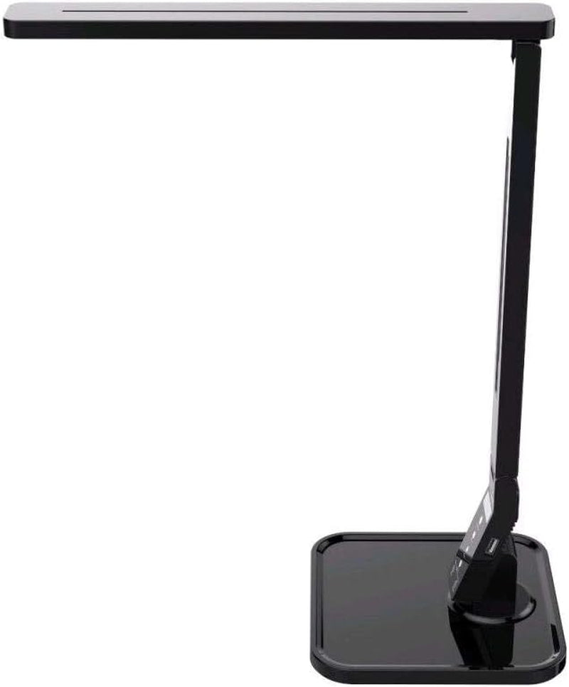 27 LED Eye-Caring Desk Lamp - 5 Brightness Levels, 4 Lighting Modes, Touch Control, USB Charging, Auto Timer - Sleek Black Design