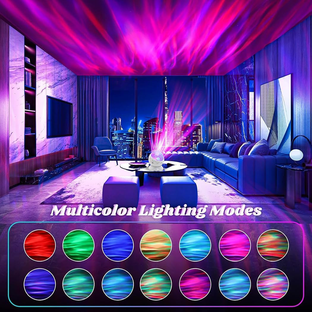 Transform Your Bedroom with the Northern Lights Projector - 8 Stunning Effects & Night Light Egg Cover for Ultimate Relaxation