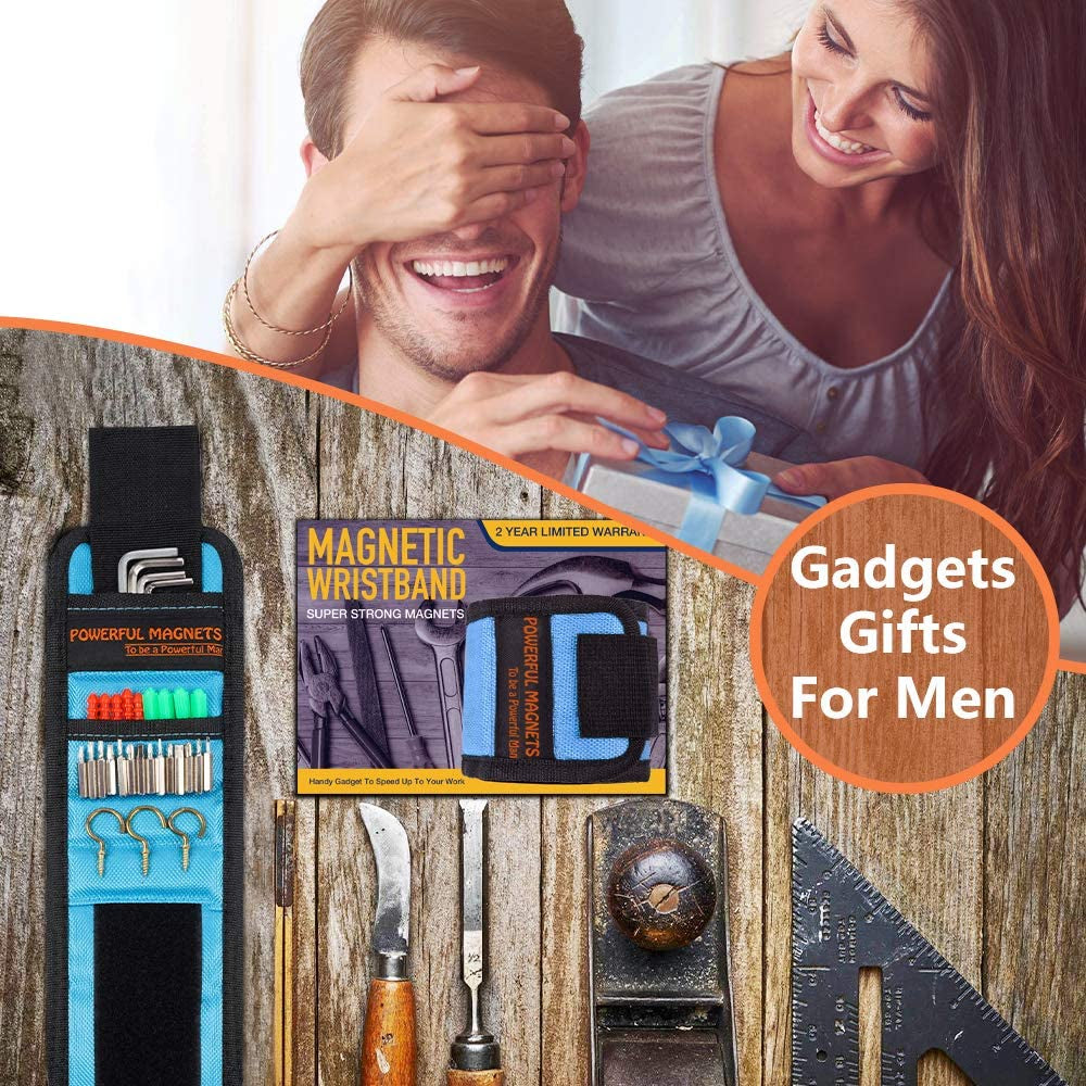 Ultimate Magnetic Wristband Tool Holder - 15 Powerful Magnets for Screws, Nails & Drill Bits - Perfect Stocking Stuffer for DIY Enthusiasts, Men, Women, Dads & Handymen!