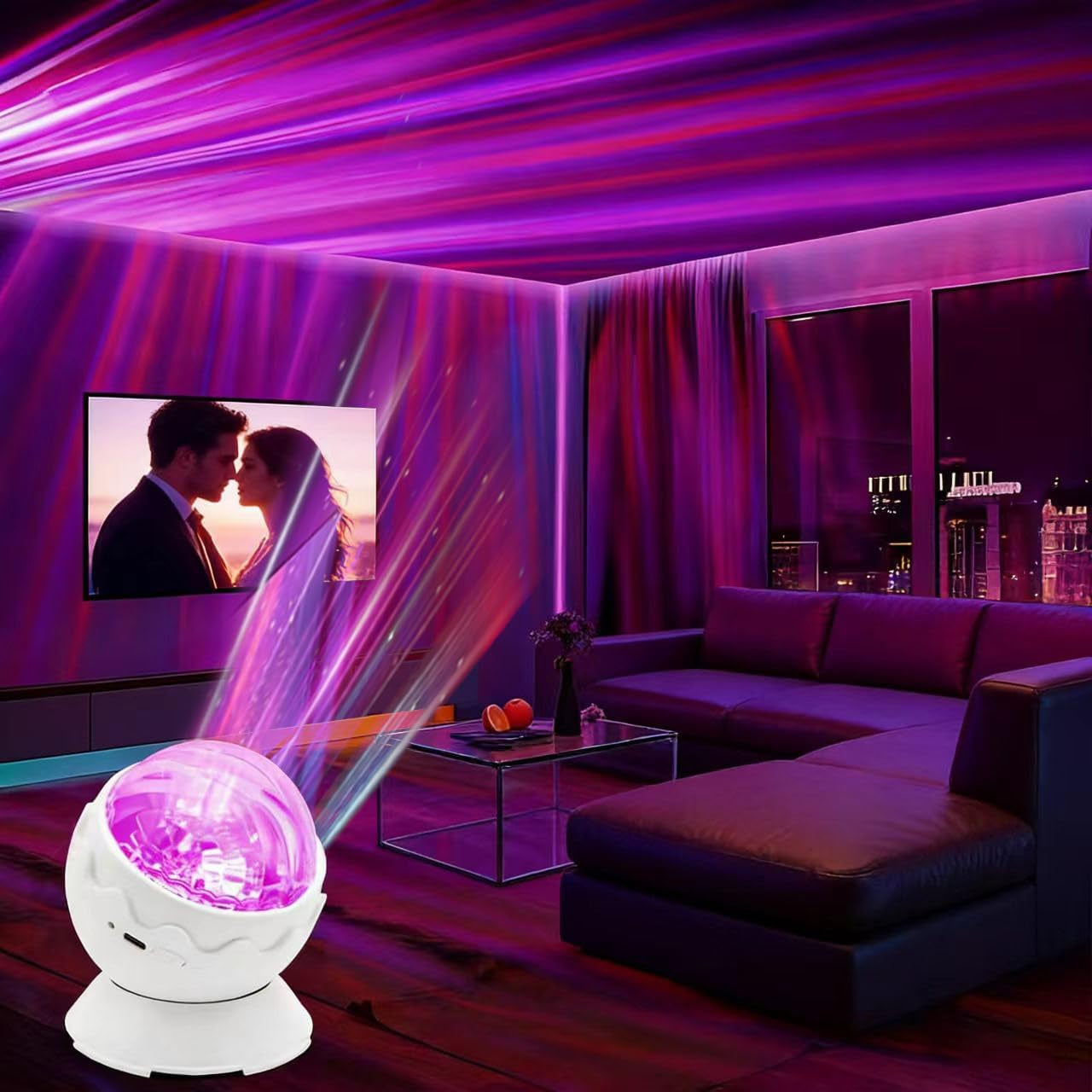 Transform Your Bedroom with the Northern Lights Projector - 8 Stunning Effects & Night Light Egg Cover for Ultimate Relaxation