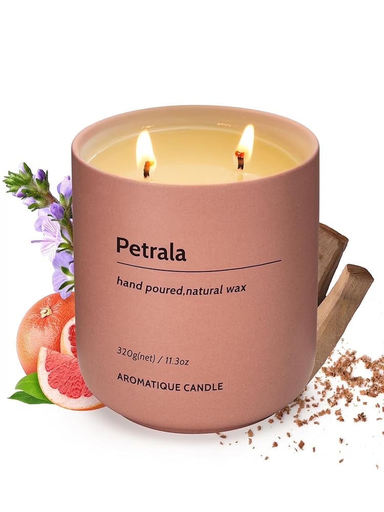 Teak Scented Jar Candles - 11.3 Oz, 50 Hour Burn Time, Perfect Gift for Men & Dads, Lead-Free Cotton Wicks