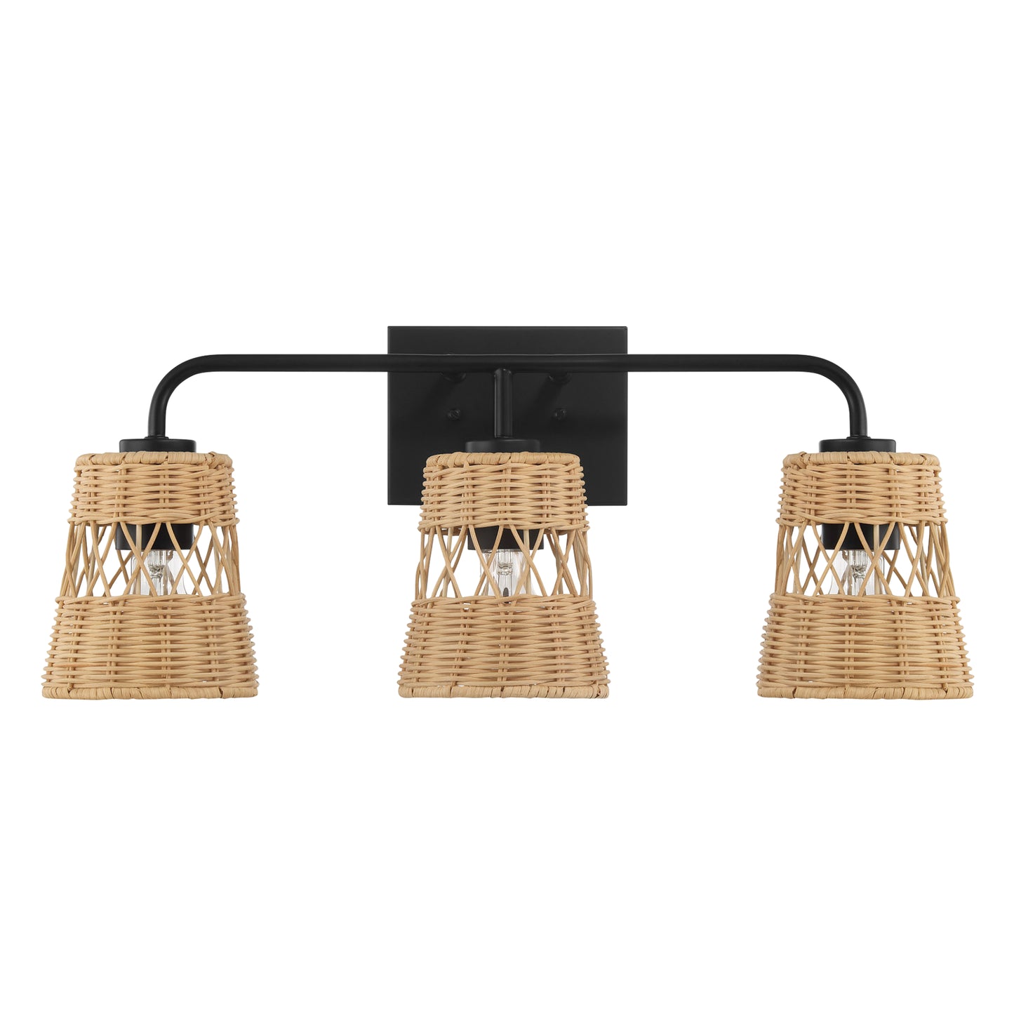 Noor Rattan Cordless Wall Sconce — 3-Light Battery Wall Light