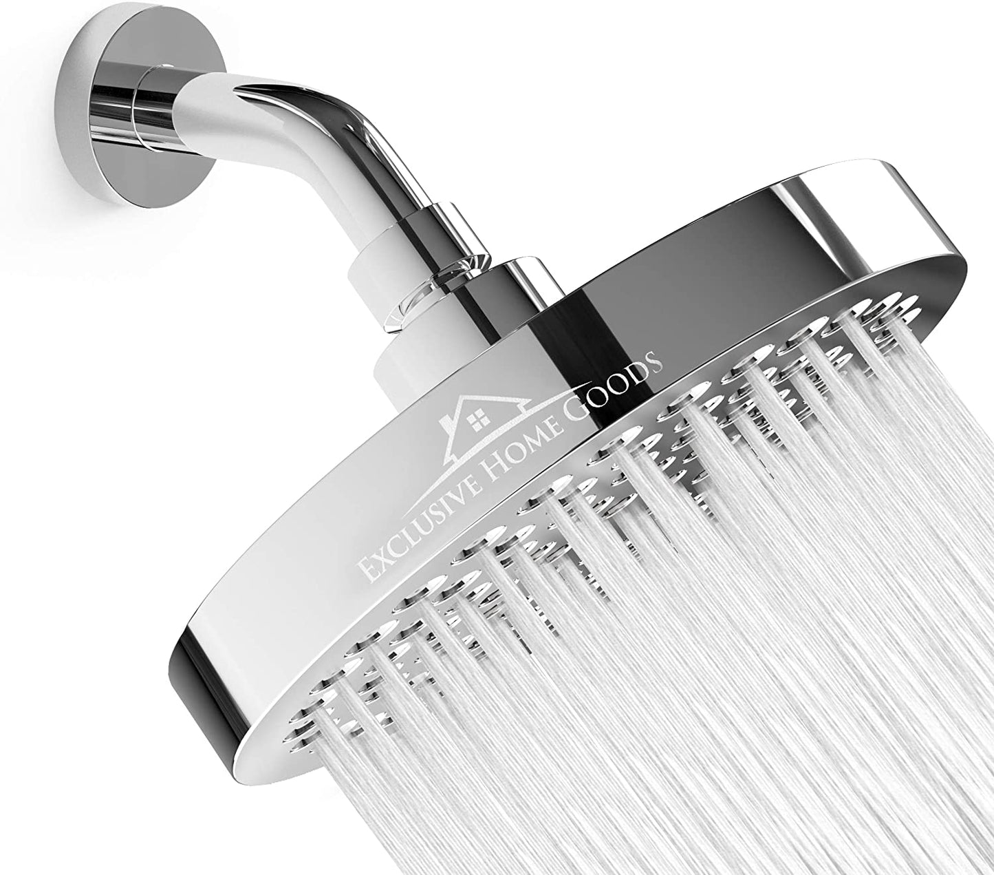 High Pressure Rainfall Shower Head - 6" Matte Black with Anti-Clog Jets & 360° Rotation - Rustproof & Adjustable for Ultimate Shower Experience