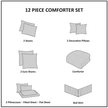 The Whole Bed, Done — 12-Piece Comforter & Cotton Sheet Set