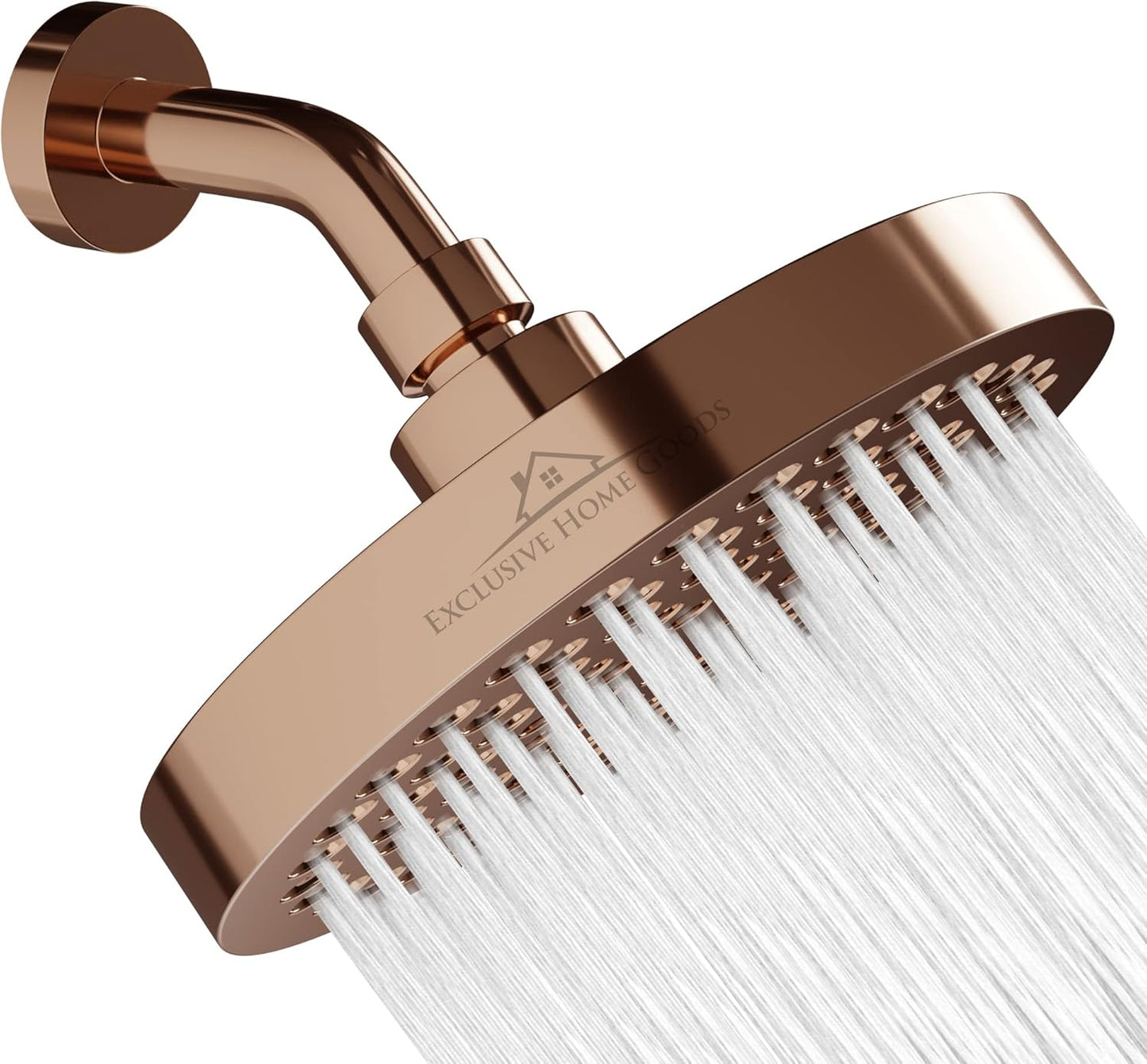 High Pressure Rainfall Shower Head - 6" Matte Black with Anti-Clog Jets & 360° Rotation - Rustproof & Adjustable for Ultimate Shower Experience