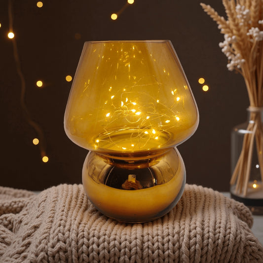 Sylva glass mushroom cordless lamp