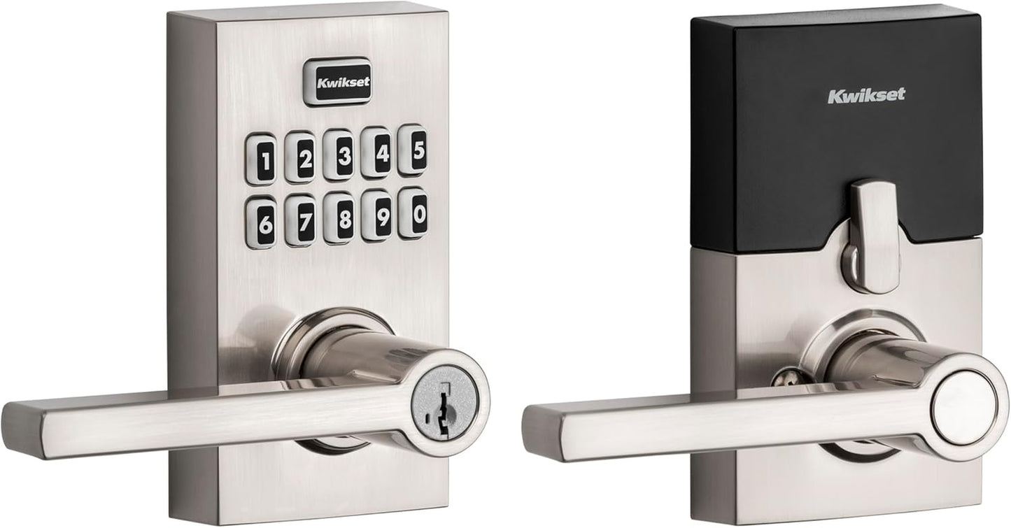Smartcode 917 Keyless Entry Electronic Deadbolt with Tustin Lever - Venetian Bronze Finish and Smartkey Security