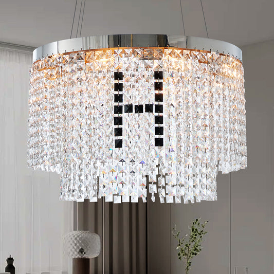 Aurelle round crystal chandelier
