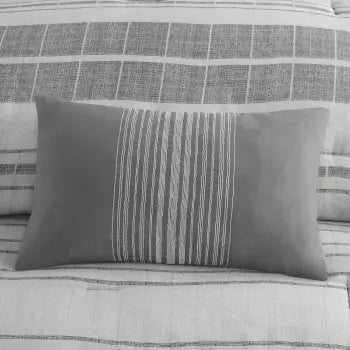 Lounge-Ready 4-Piece Striped Comforter Set with Throw Pillow