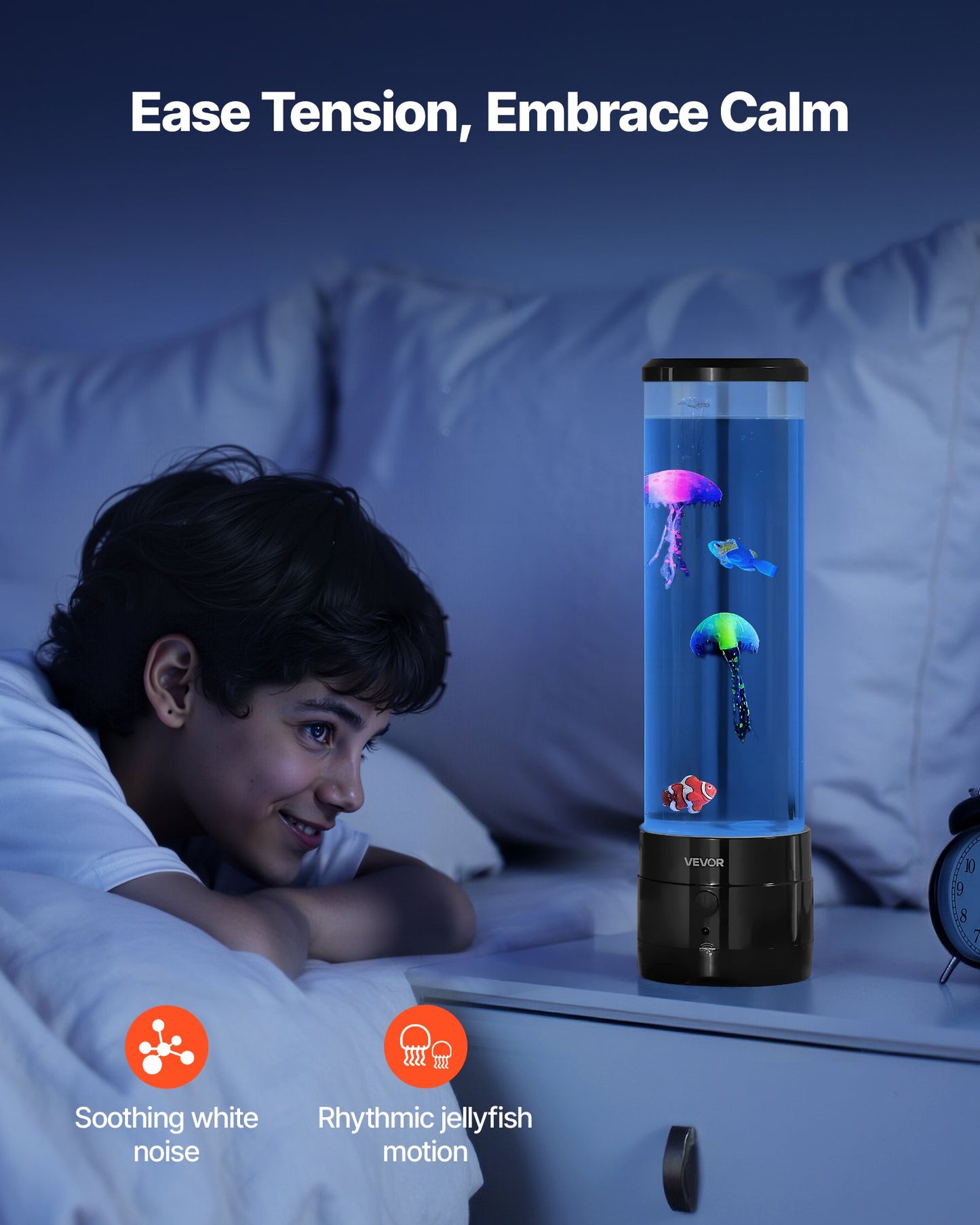 Cascade Sensory Bubble Tower Lamp — 16-Color Mood Light