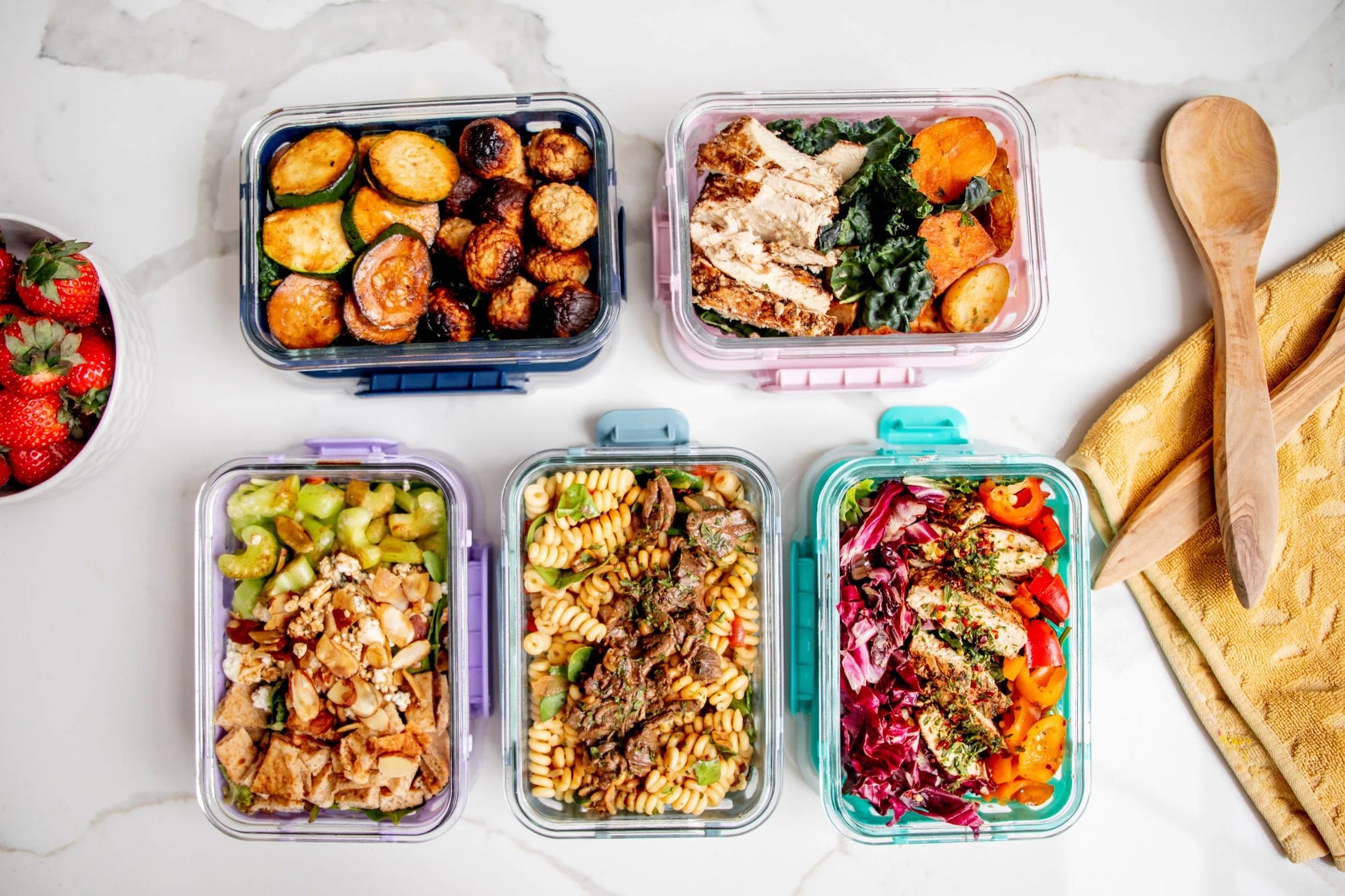 10-Piece Glass Food Storage Set - 3.4 Cup, 27 Ounce Durable Meal Prep Containers