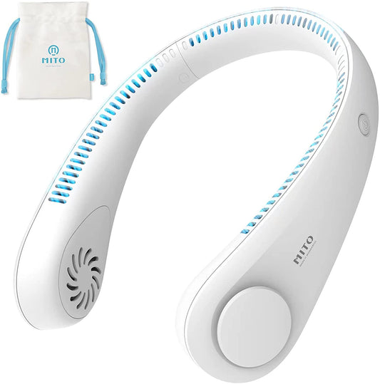 Portable Bladeless Neck Fan - Rechargeable, Wearable Personal Cooling Device with 3 Wind Speeds for Office, Sports & Travel - Perfect Gift for Dad!