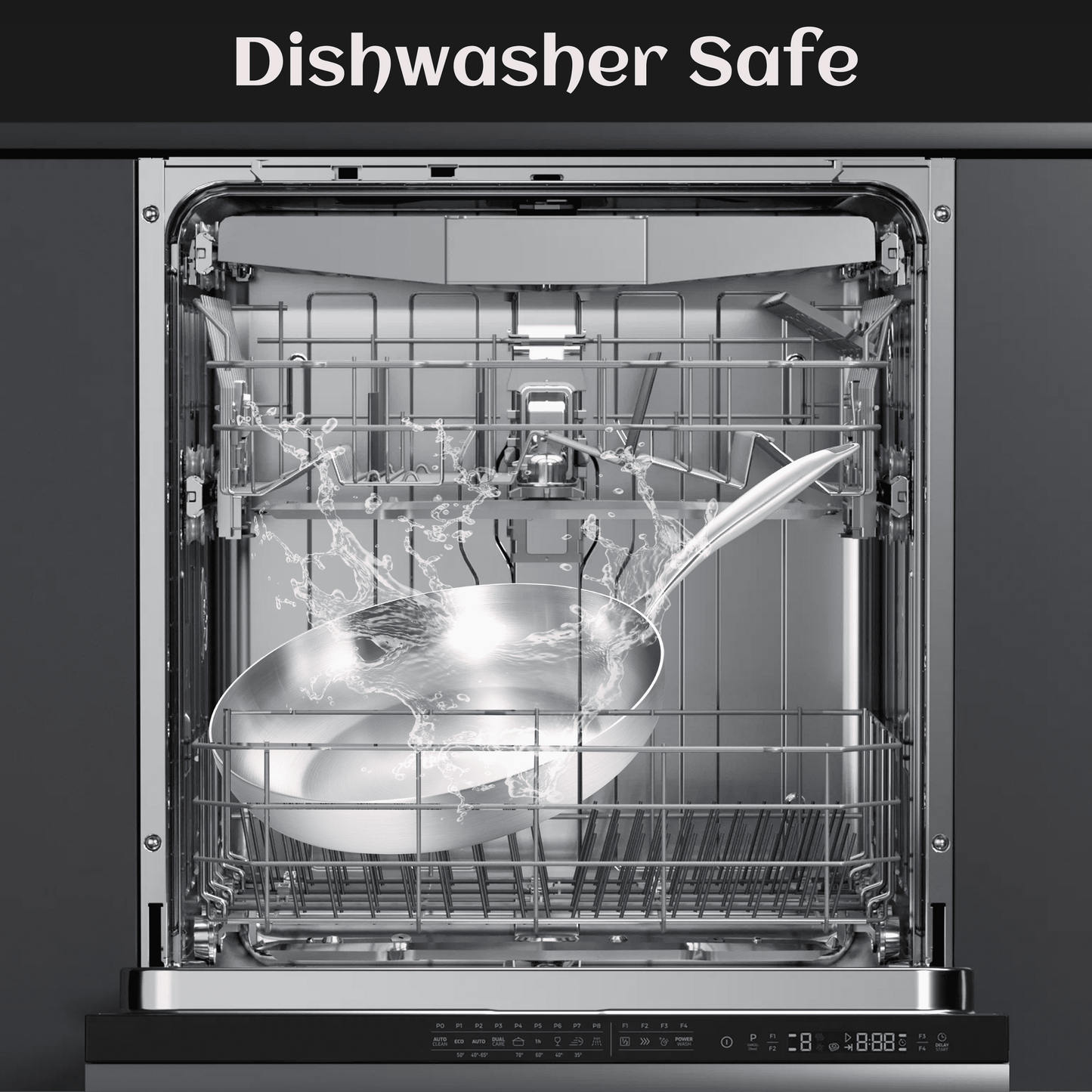 Premium  12-Inch Stainless Steel Frying Pan with Lid - Induction Compatible, Dishwasher & Oven Safe, Detachable Handle