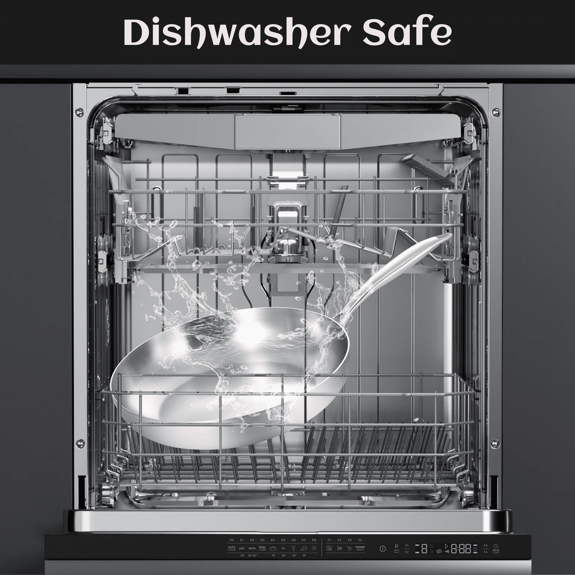 Premium  12-Inch Stainless Steel Frying Pan with Lid - Induction Compatible, Dishwasher & Oven Safe, Detachable Handle