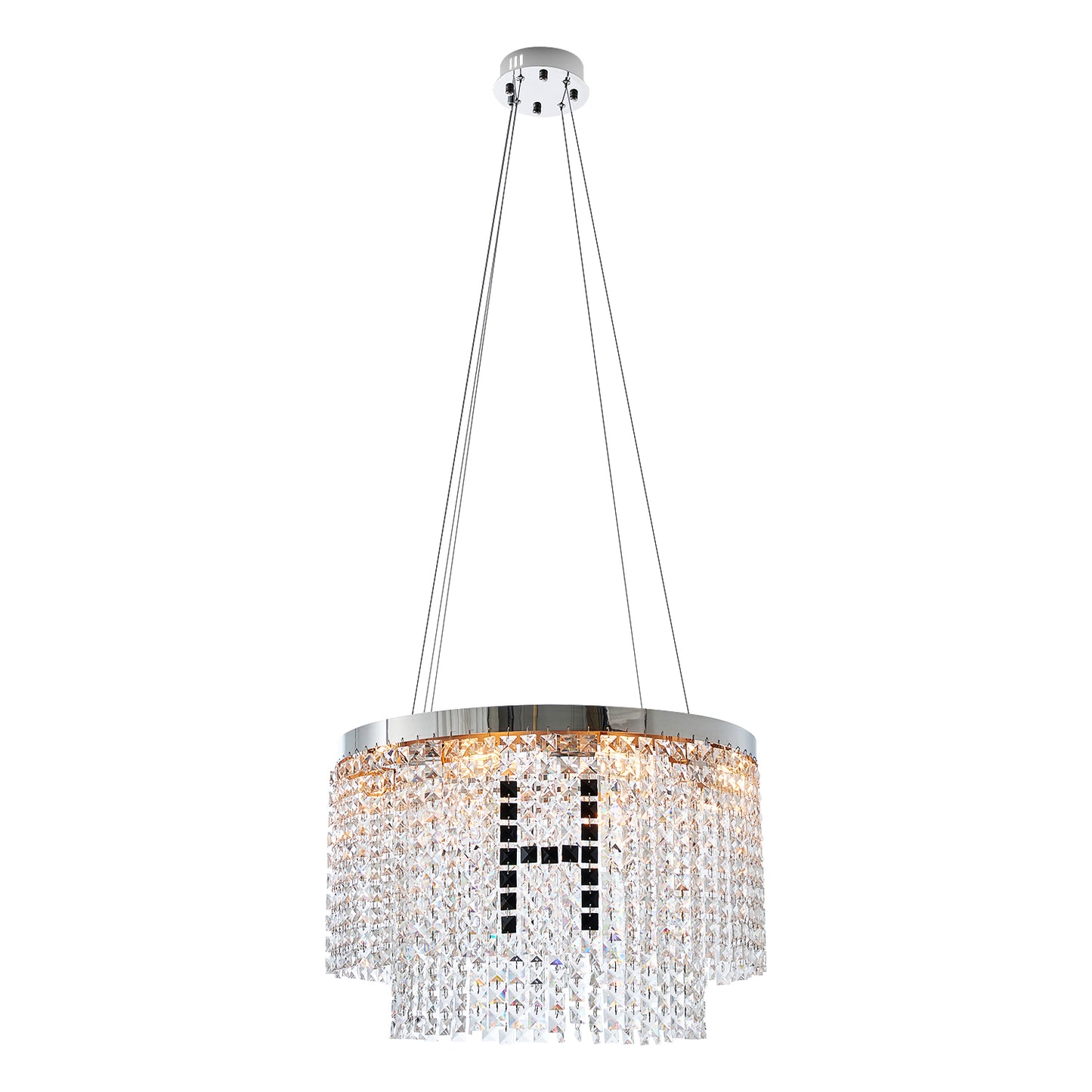 Aurelle Round Crystal Chandelier — Tiered Cristal Ceiling Light