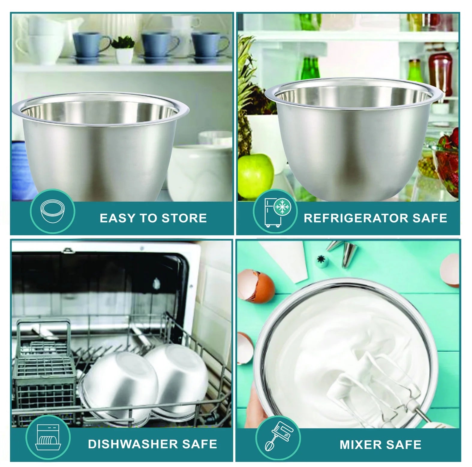 Versatile 3QT Multi-Use Mixing Bowl by  - Perfect for Prepping, Serving, and Storage!