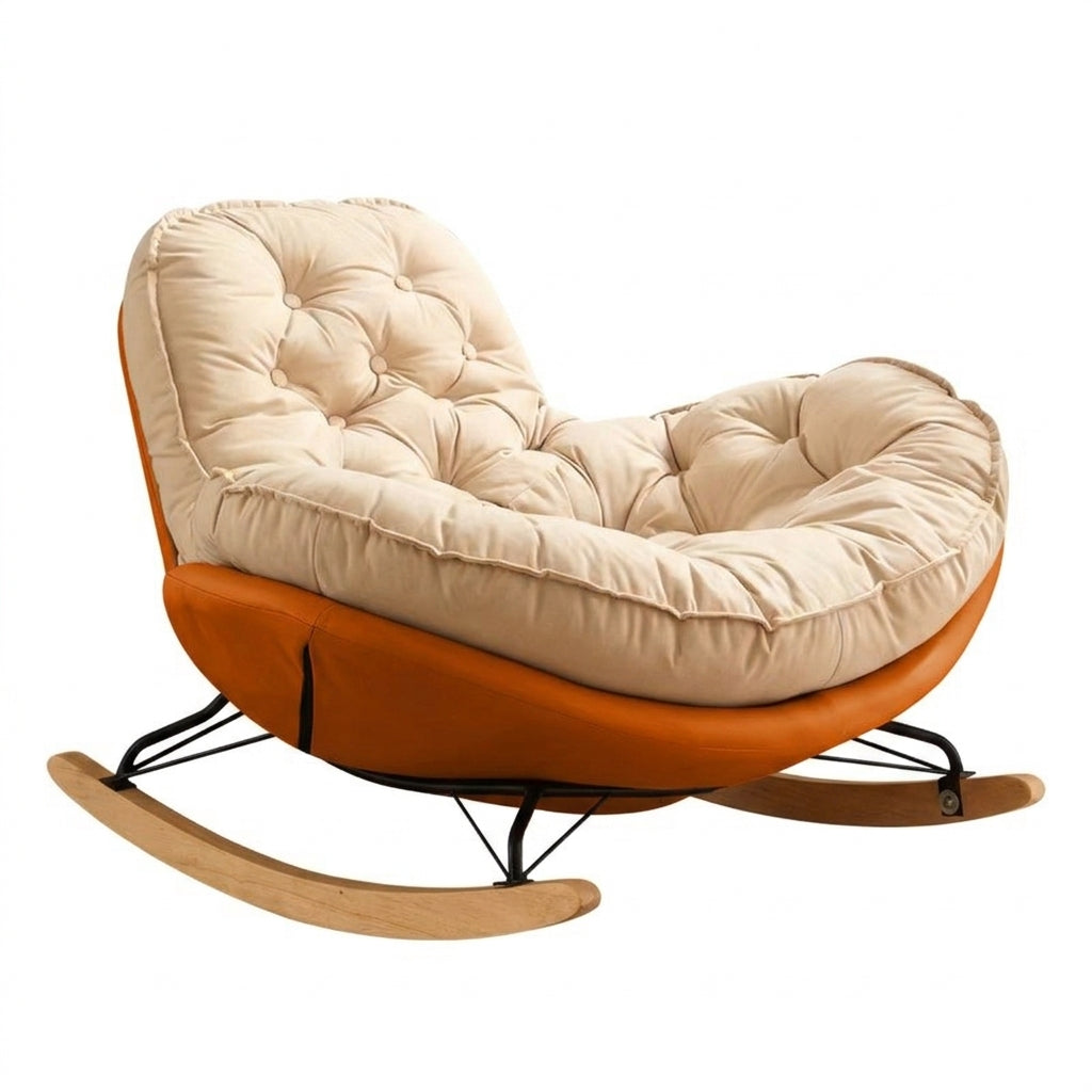 Penguin Rocking Lounge Chair — Solid-Wood Accent Recliner