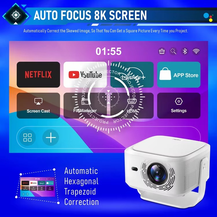 CasaLoom™ HY450 Max GTV Smart Projector — 800 ANSI | 4K Support | Android 14 | WiFi 5 | Home Cinema