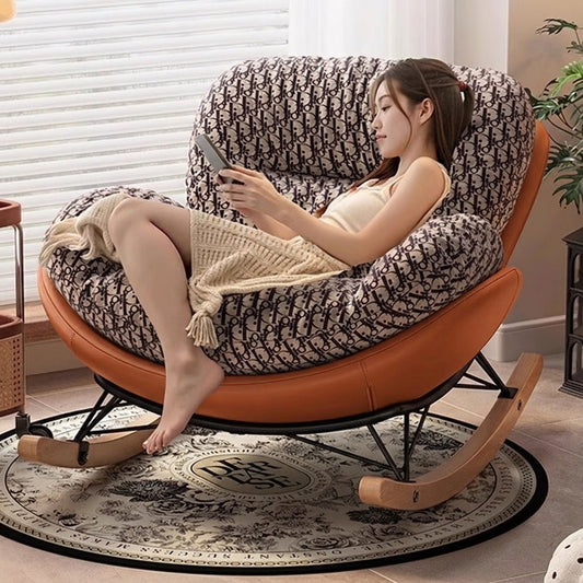 Penguin Rocking Lounge Chair — Solid-Wood Accent Recliner