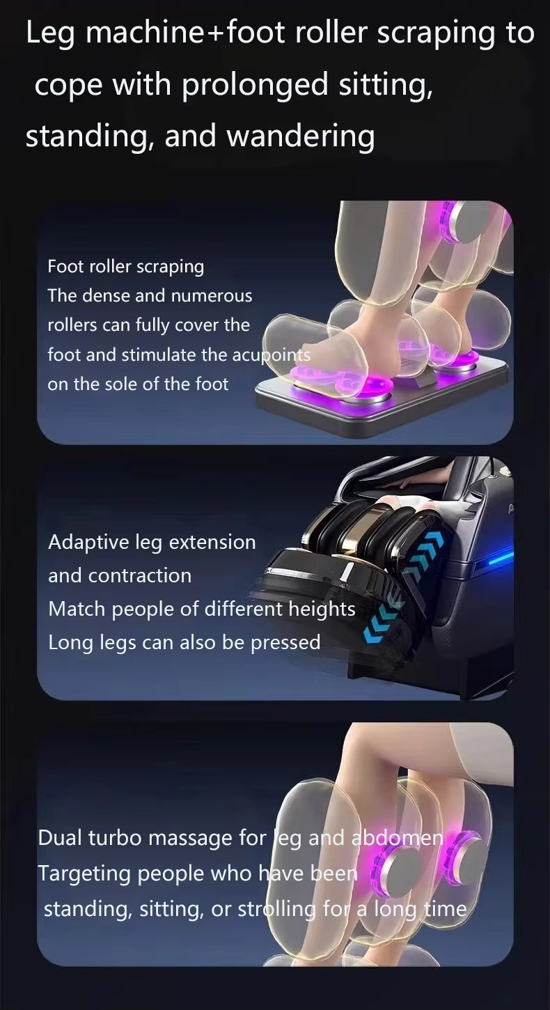 Luxury 4D Zero Gravity Full Body Massage Chair - Smart Recliner with Heat, Foot Roller & AI Voice Control