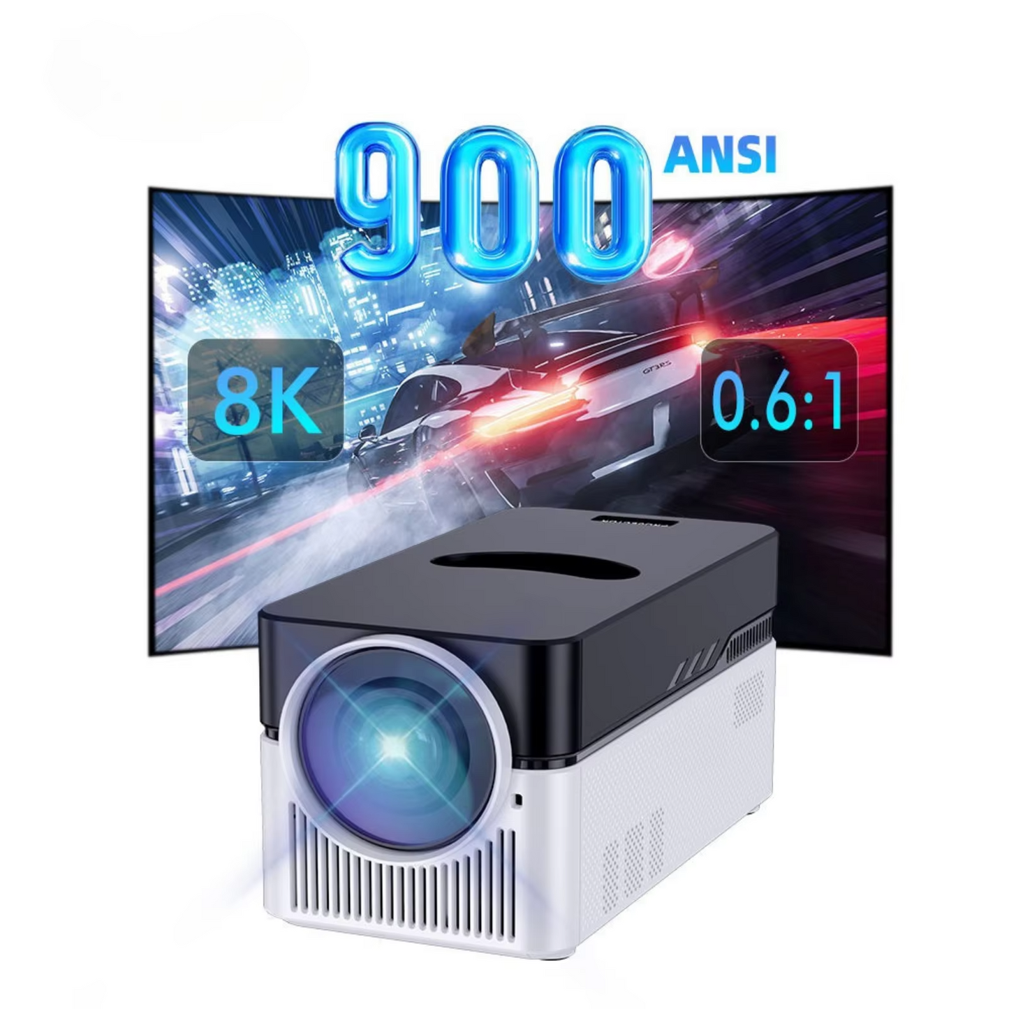 CasaLoom™ HY450 Pro Smart Projector — 900 ANSI Lumens | Android 11 | 8K Support | Short Throw | Home Cinema