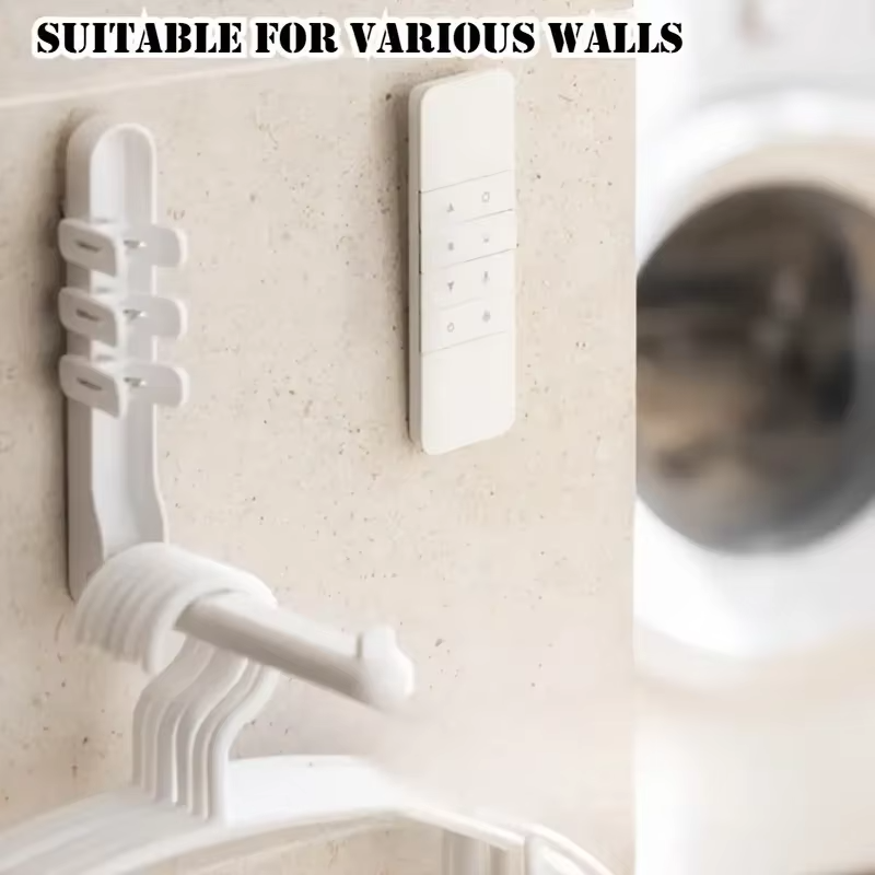 Magnetic Remote Control Holder – No-Drill Wall Mount Organizer (Set of 3, White)