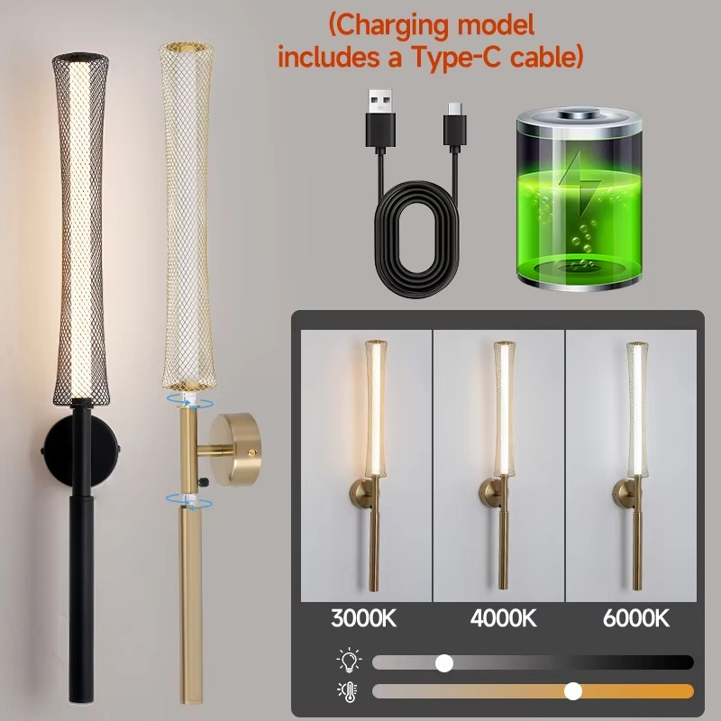 Lumière Cordless Wall Sconce – Rechargeable Dimmable LED Wall Light with Remote | Japandi Bedroom & Living Room Decor