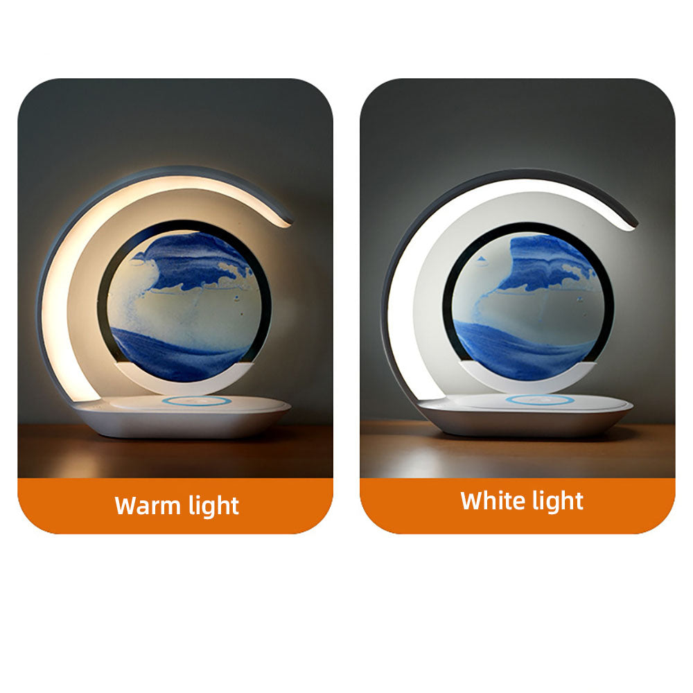 3D Moving Sand Art Lamp with Wireless Charging