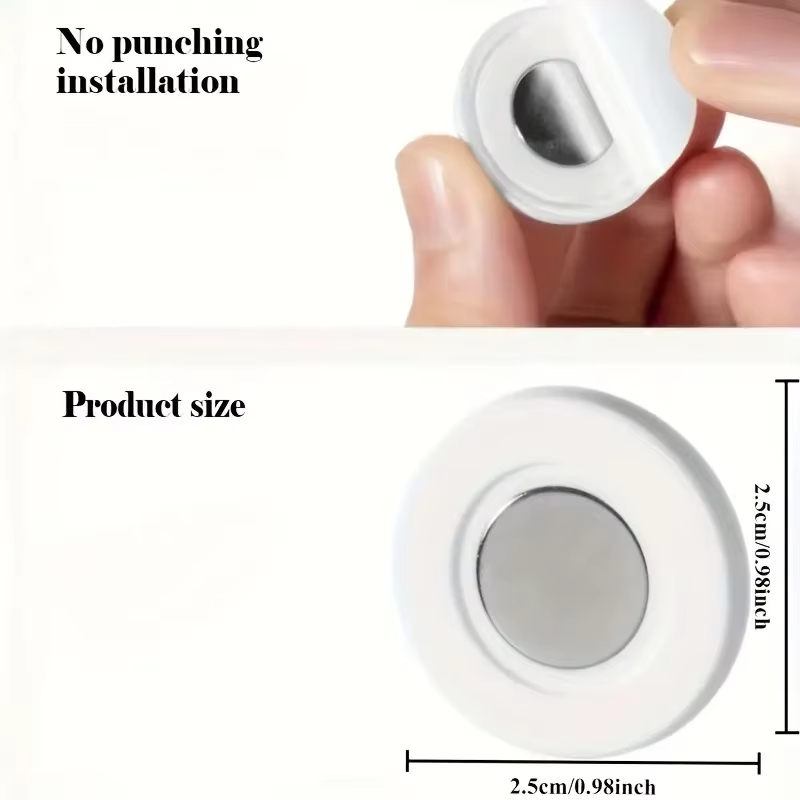 Magnetic Remote Control Holder – No-Drill Wall Mount Organizer (Set of 3, White)