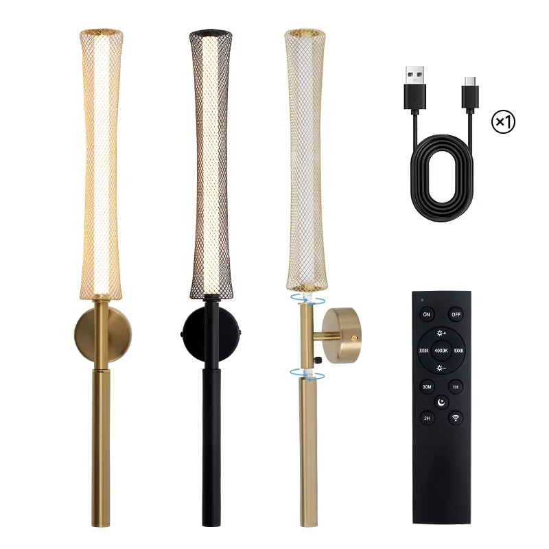 Lumière Cordless Wall Sconce – Rechargeable Dimmable LED Wall Light with Remote | Japandi Bedroom & Living Room Decor