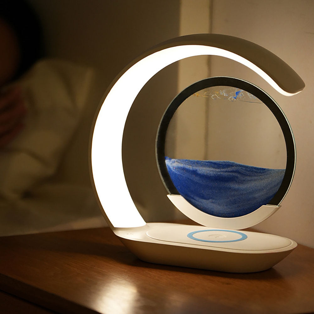 3D Moving Sand Art Lamp with Wireless Charging