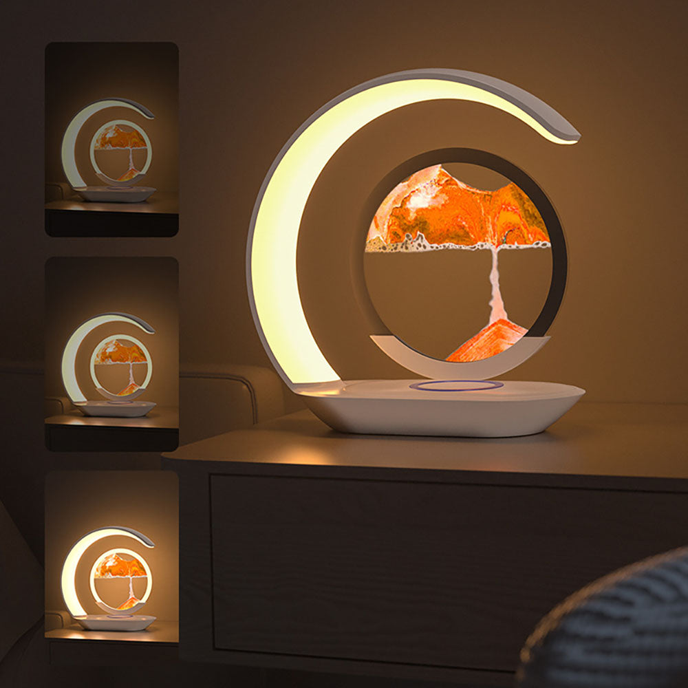 3D Moving Sand Art Lamp with Wireless Charging