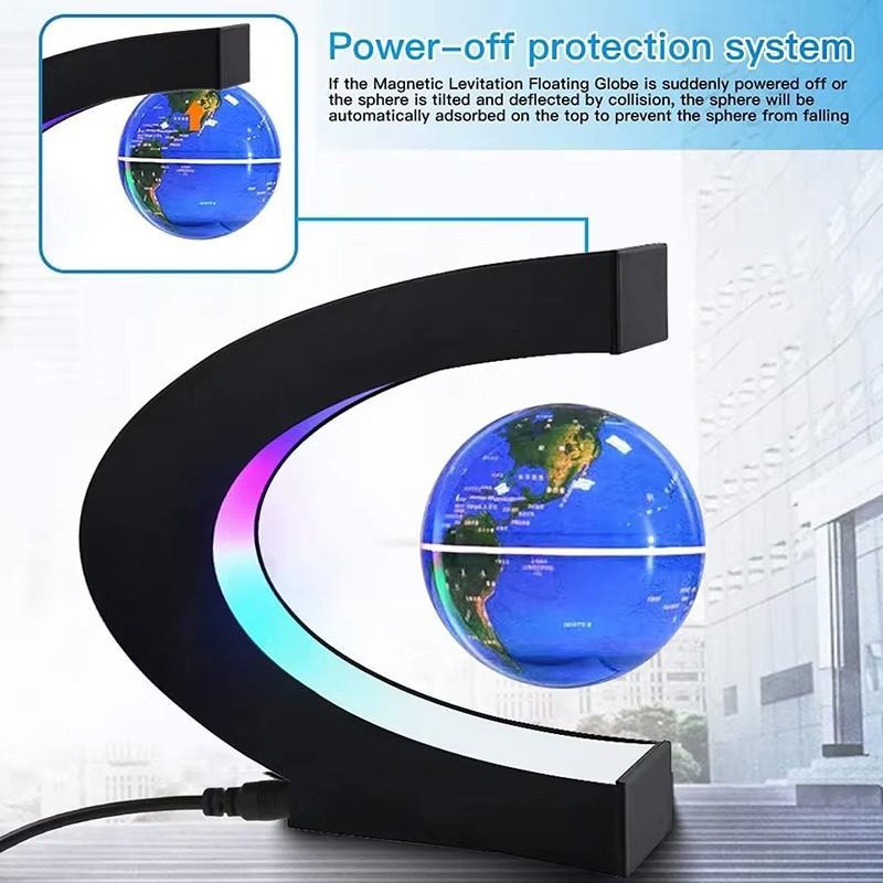 Levitating Globe Lamp | Magnetic Floating LED World Map Light